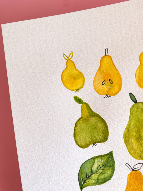 Peinture aquarelle originale Poires – Image 3