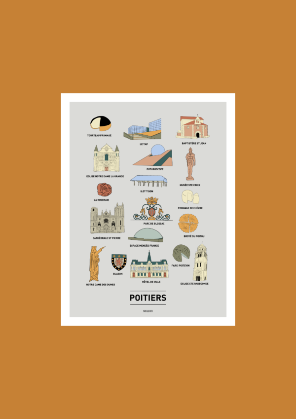 Poitiers Affiche A3 A4 Carte postale – Image 2