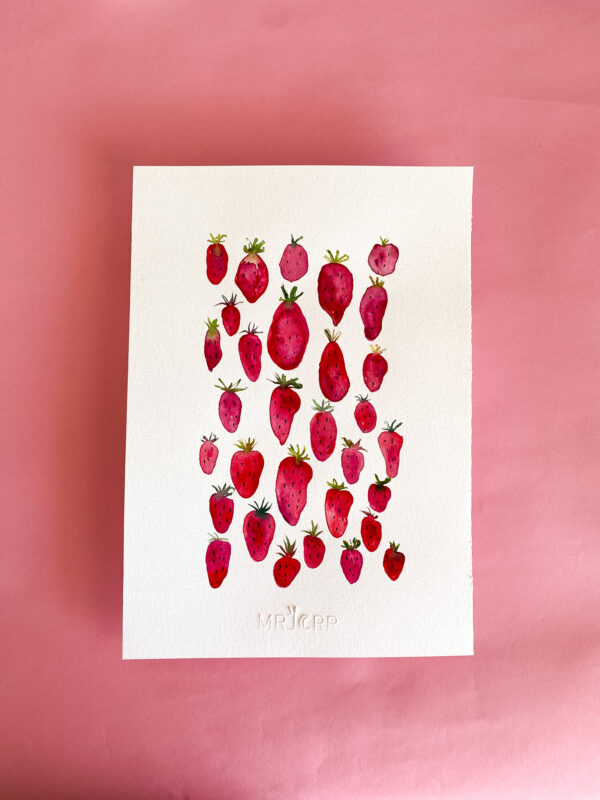 Peinture aquarelle originale Fraises