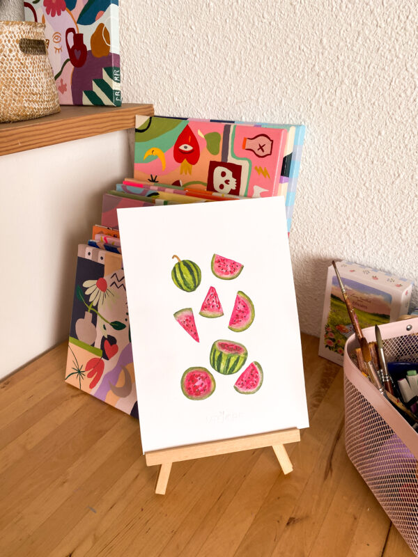 Peinture aquarelle originale Pastèques – Image 4