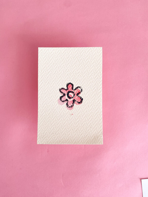 Gravure fleur, carte postale
