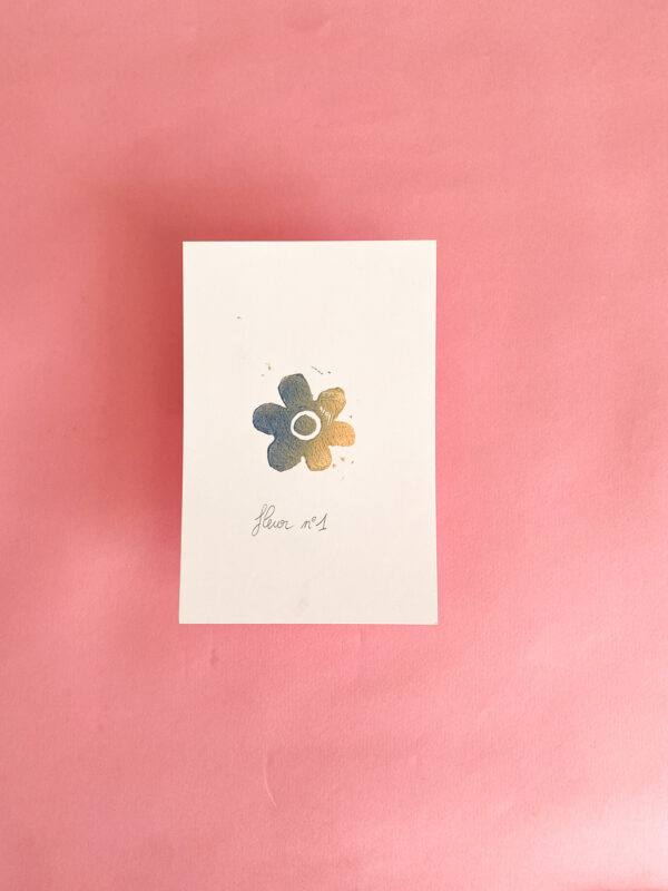Gravure fleur, carte postale