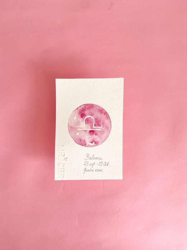 Signe astrologique Balance, peinture aquarelle originale