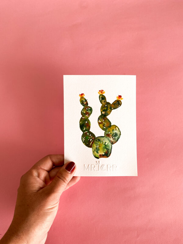 Peinture aquarelle originale Cactus – Image 3