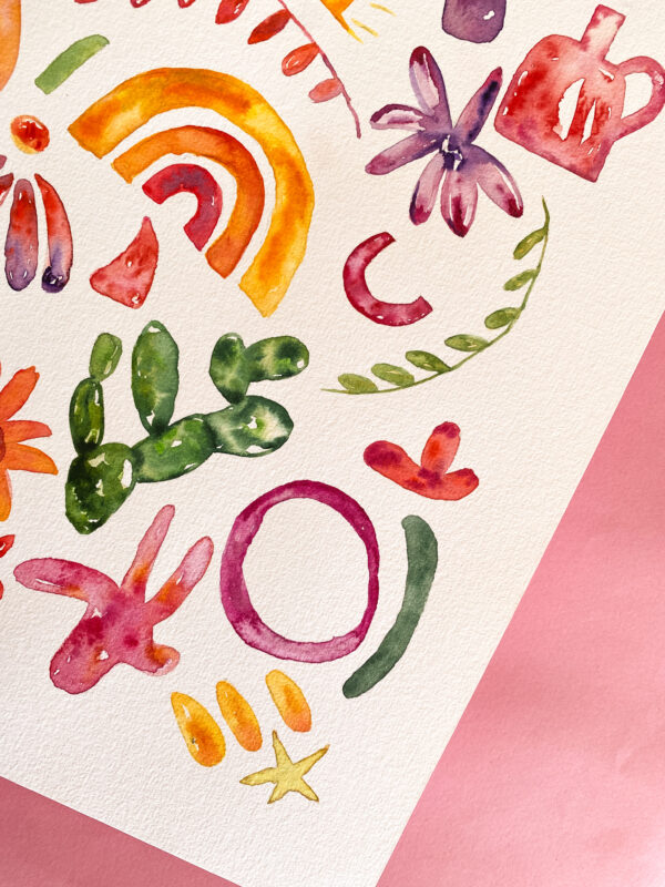 Peinture aquarelle fleurs œuvre originale – Image 4