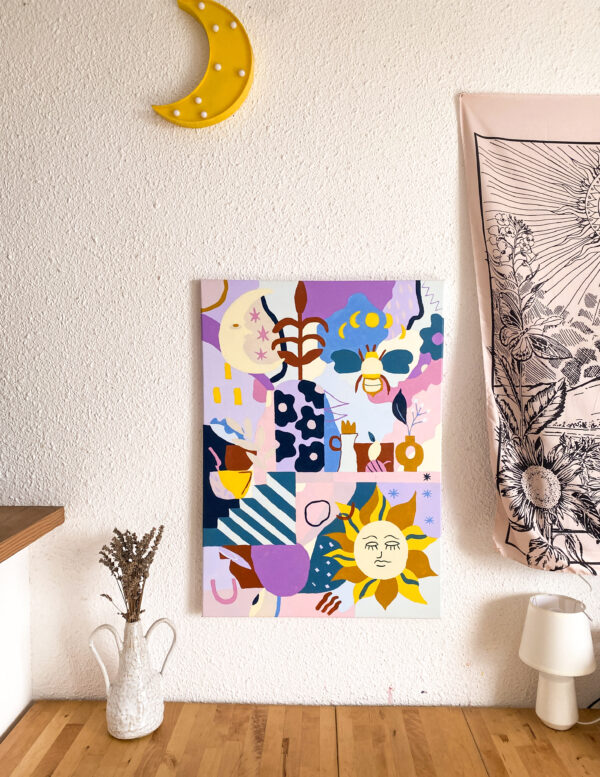 Peinture acrylique sur toile, œuvre originale, modèle unique