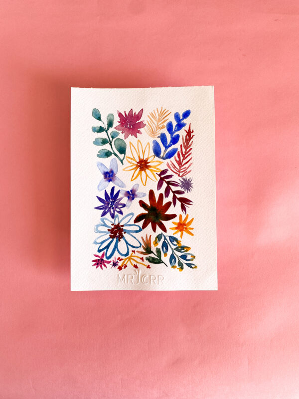 Peinture aquarelle fleurs œuvre originale