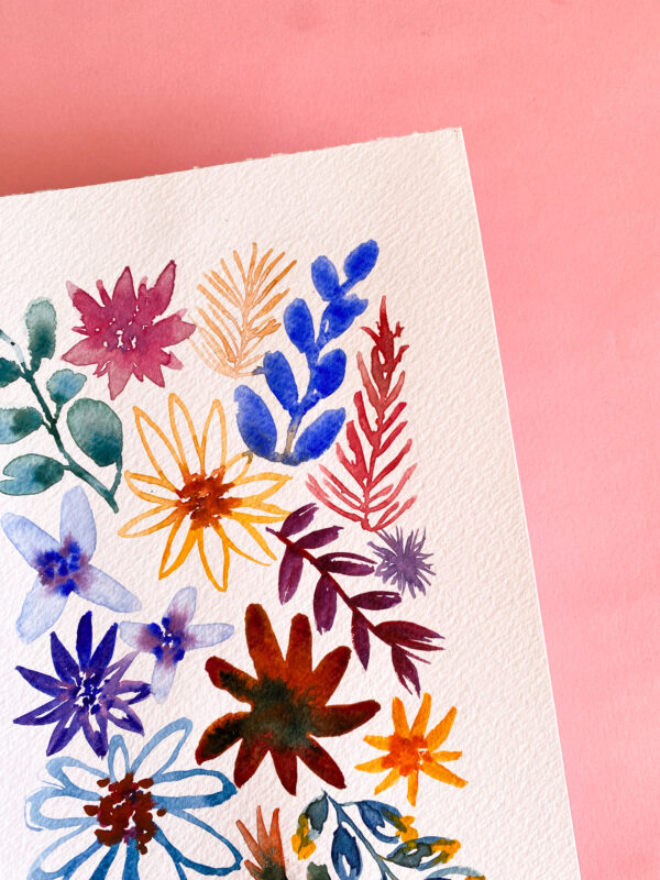 Peinture aquarelle fleurs œuvre originale – Image 3