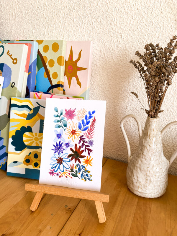 Peinture aquarelle fleurs œuvre originale – Image 4
