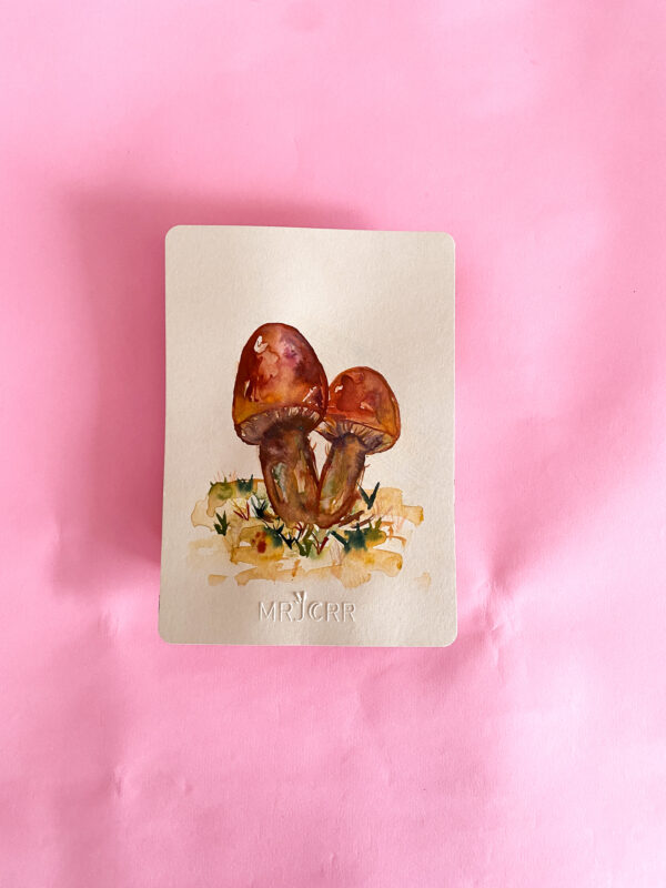 Peinture aquarelle originale champignons A5