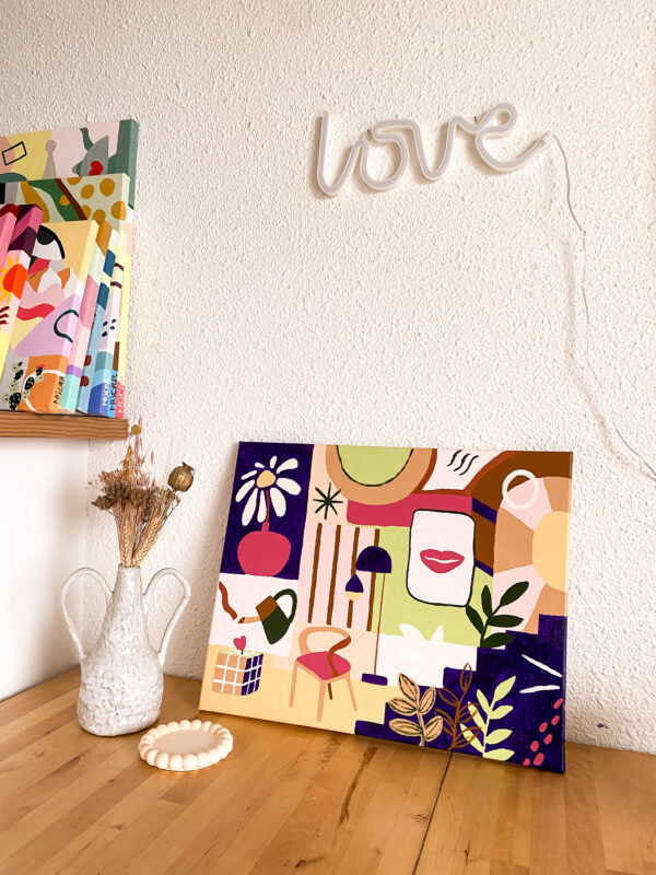 Peinture acrylique sur toile, œuvre originale, modèle unique