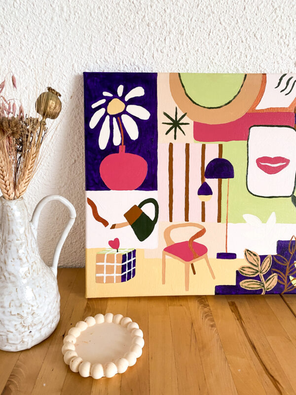 Peinture acrylique sur toile, œuvre originale, modèle unique – Image 2