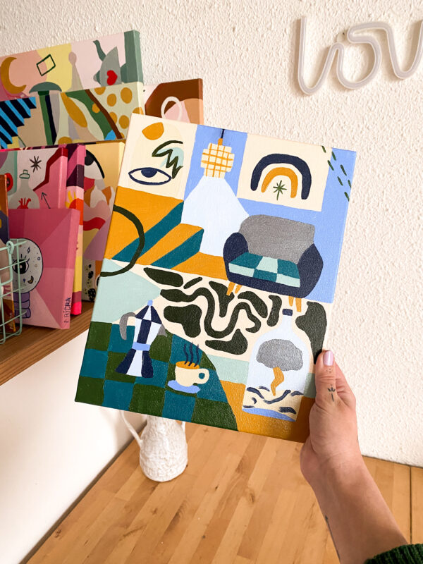 Peinture acrylique sur toile, œuvre originale, modèle unique – Image 5