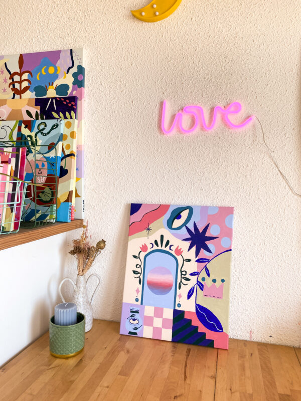Peinture acrylique sur toile, œuvre originale, modèle unique