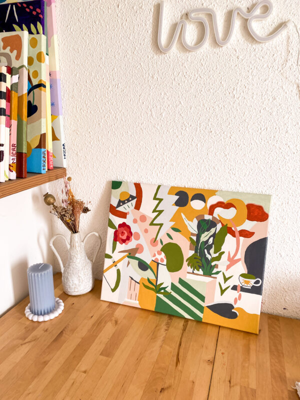 Peinture acrylique sur toile, œuvre originale, modèle unique