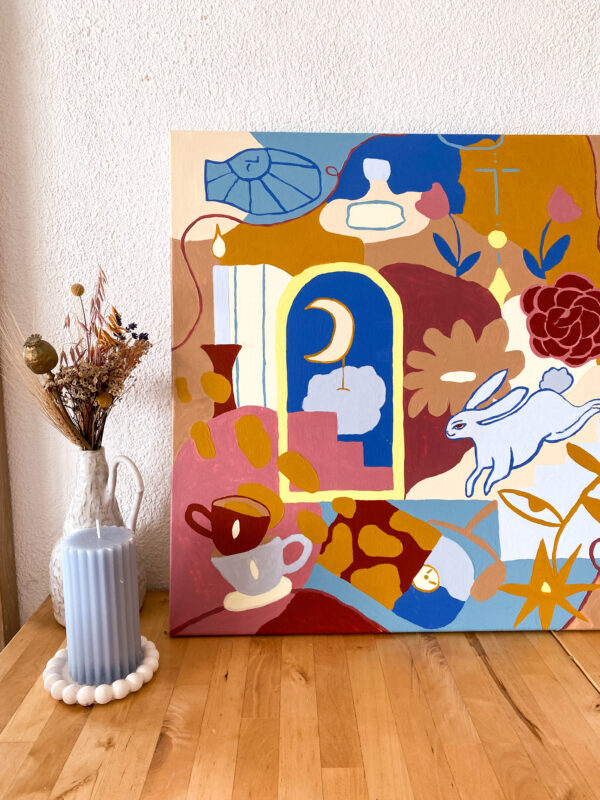 Peinture acrylique sur toile, œuvre originale, modèle unique – Image 2