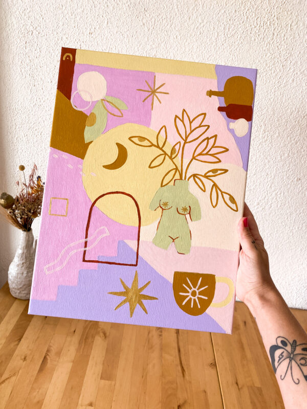 Peinture acrylique sur toile, œuvre originale, modèle unique – Image 5