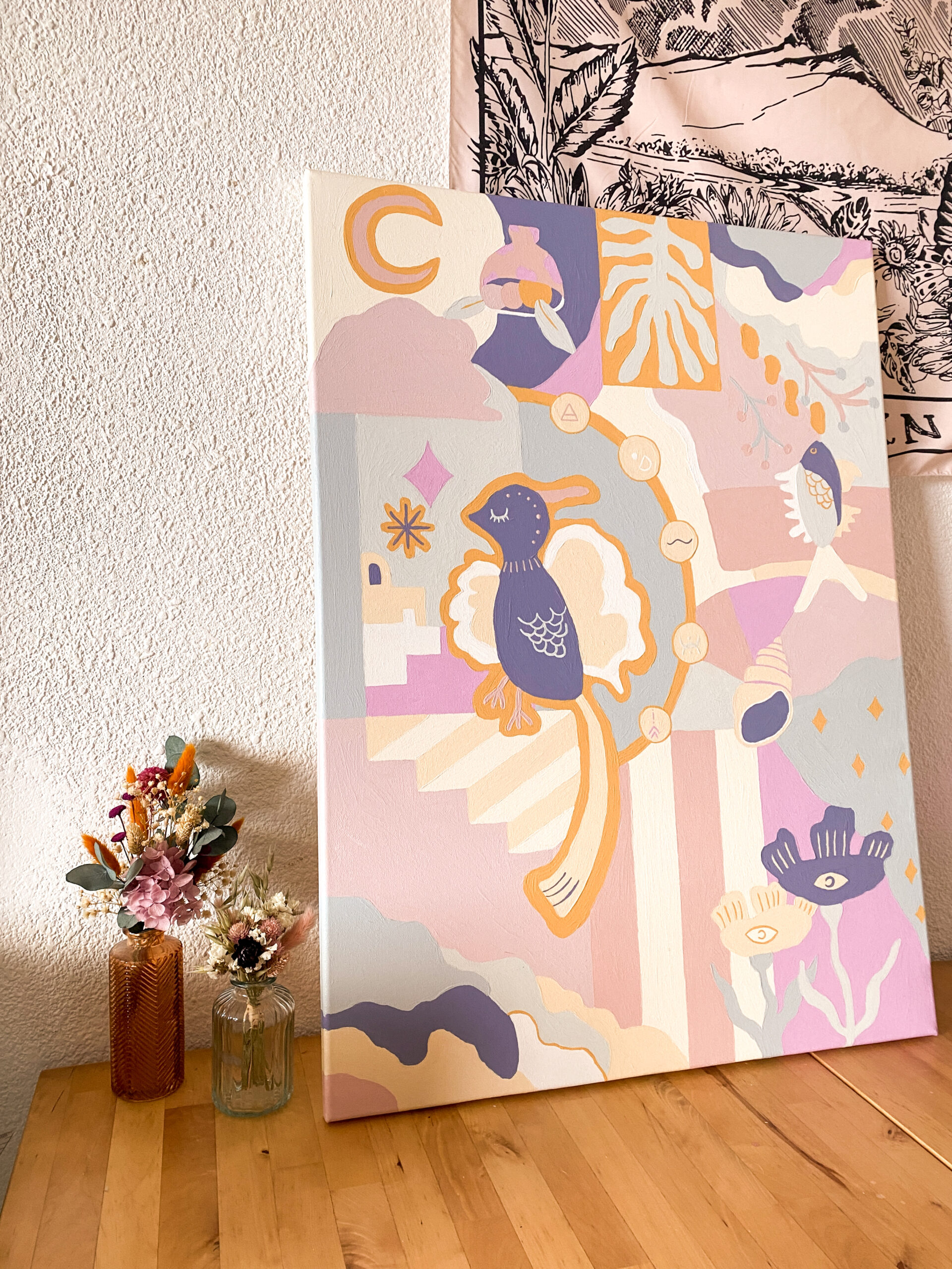 Peinture acrylique sur toile, œuvre originale, modèle unique – Image 8