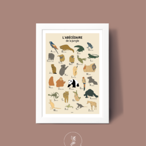 L' Abécédaire de la jungle Affiche A3 A4 Carte postale