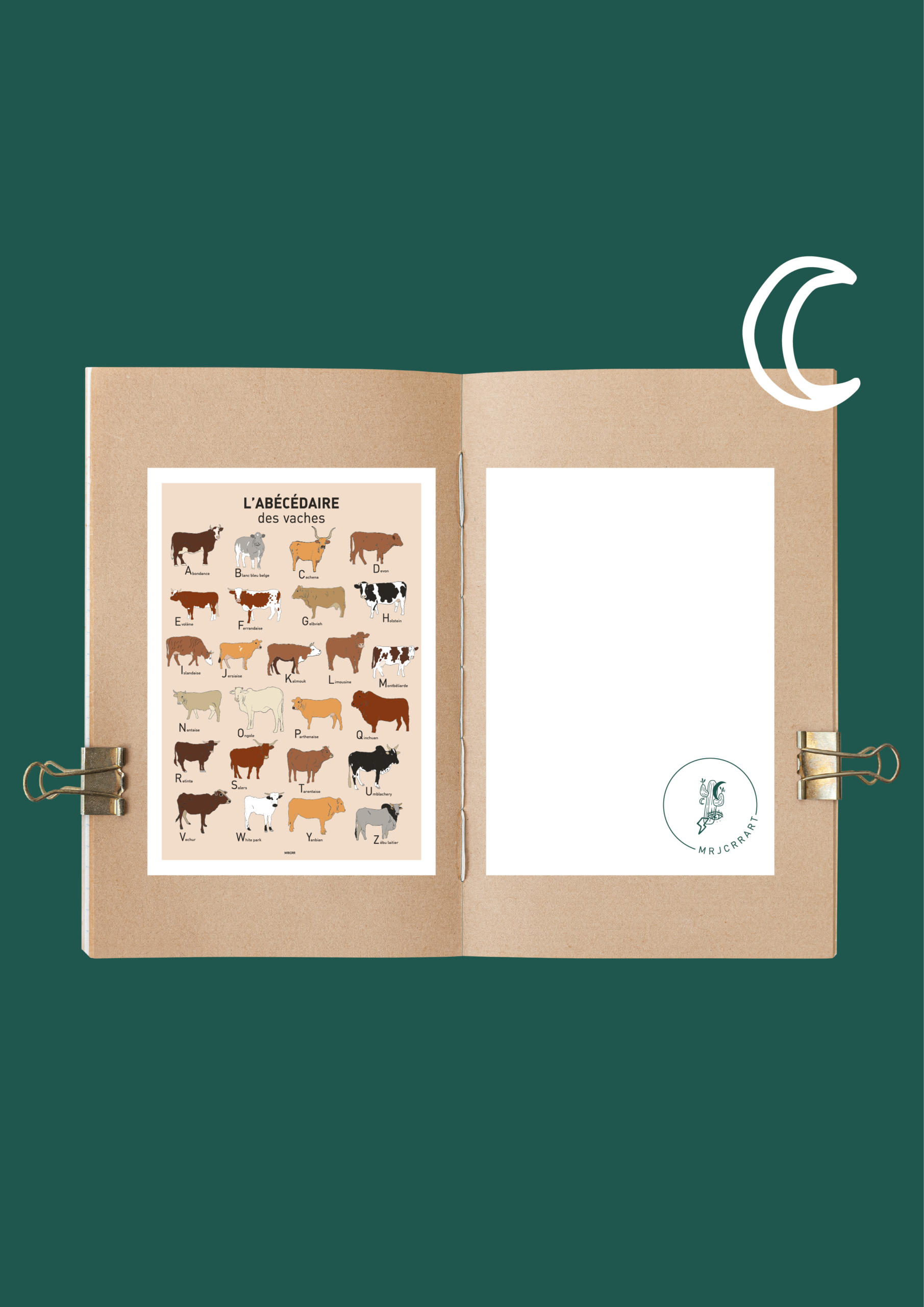 L' Abécédaire des vaches Affiche A3 A4 Carte postale – Image 3