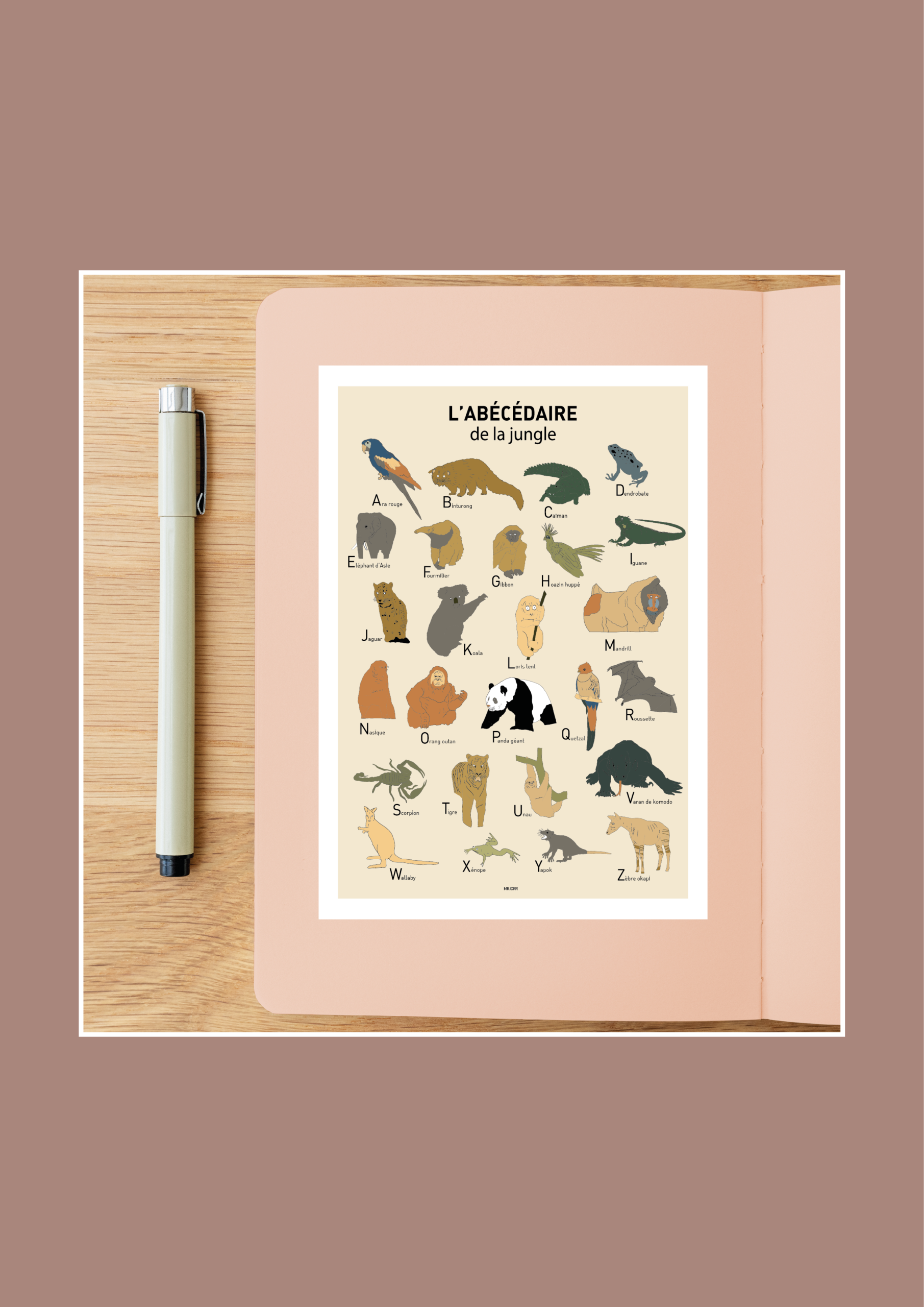 L' Abécédaire de la jungle Affiche A3 A4 Carte postale – Image 3