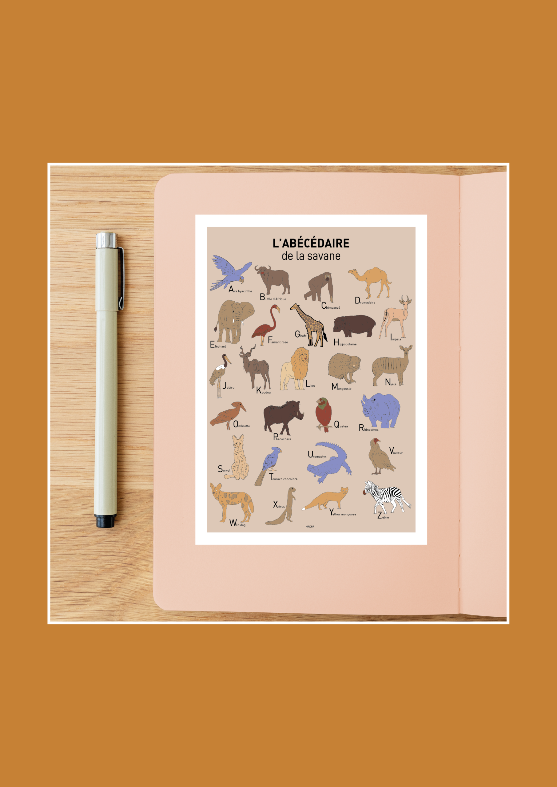 L' Abécédaire de la savane Affiche A3 A4 Carte postale – Image 4