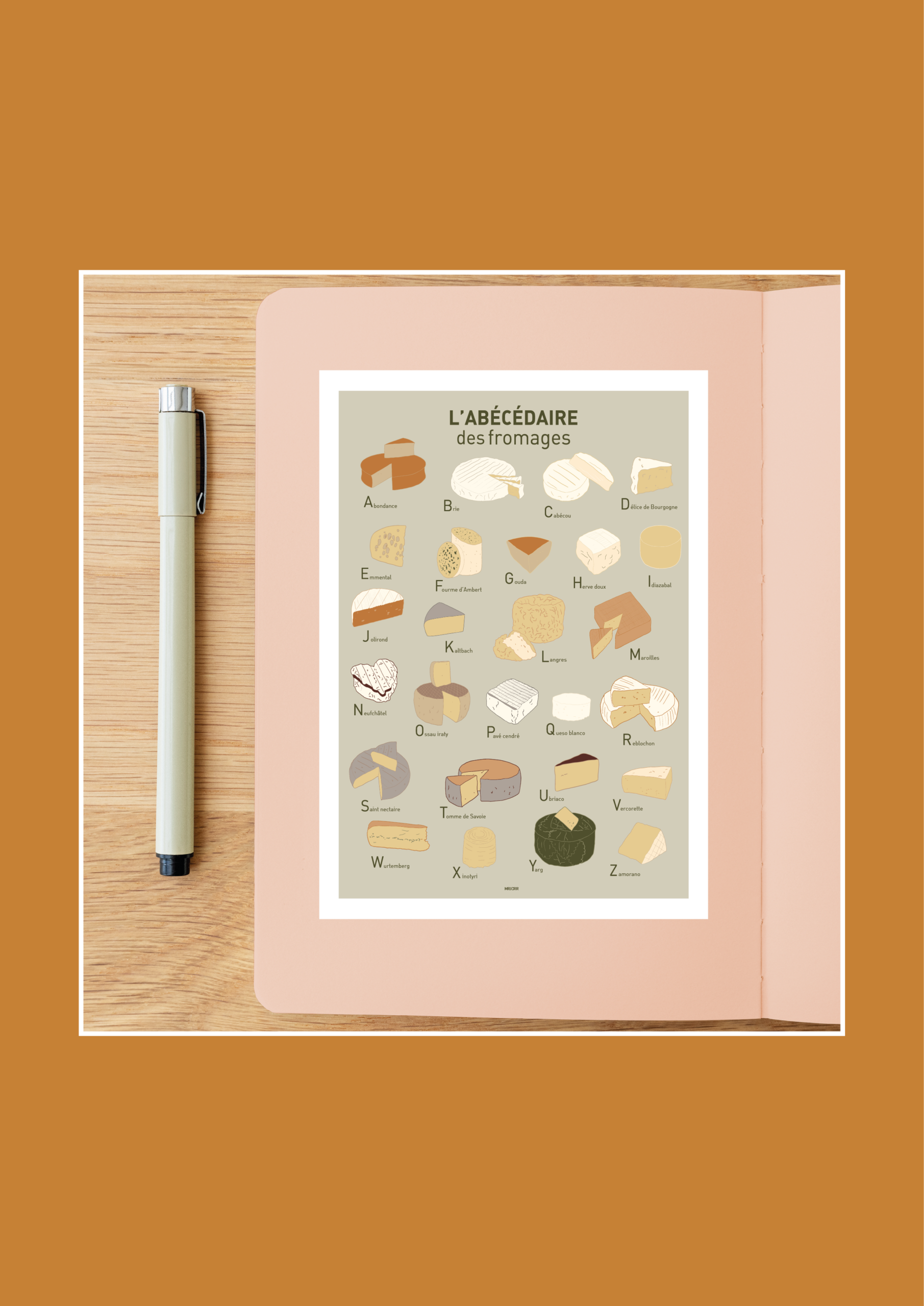 L' Abécédaire des fromages Affiche A3 A4 Carte postale – Image 3