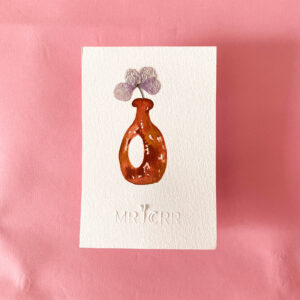 Peinture aquarelle originale vase et fleurs A6