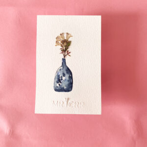 Peinture aquarelle originale vase et fleurs A6
