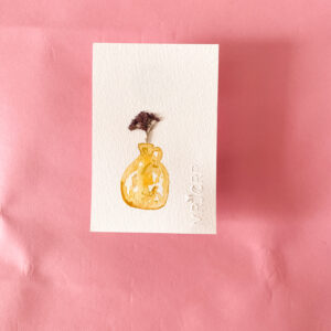 Peinture aquarelle originale vase et fleurs A6