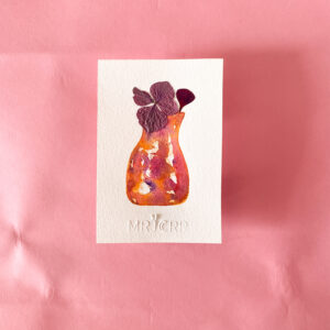 Peinture aquarelle originale vase et fleurs A6