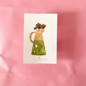 Peinture aquarelle originale vase et fleurs A6