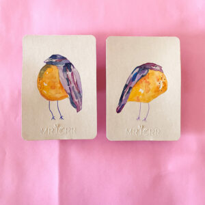 Peinture originale petit oiseau en duo