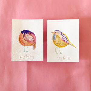Peinture originale petit oiseau en duo
